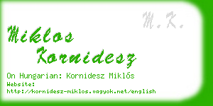 miklos kornidesz business card